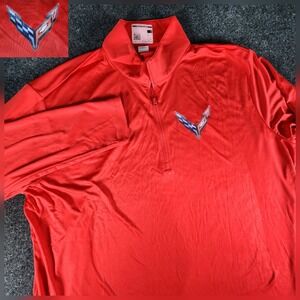 CORVETTE C8 Sport Tek Stretch 1/4 Zip Shirt Red Men's Size 3XL Fits 2XL